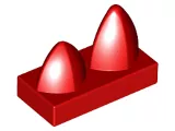 Tile, Modified 1 x 2 with 2 Teeth Vertical (15209) New Red