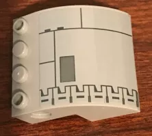 Slope, Curved 4 x 4 x 2 with 4 Studs and Pin Holes (61487pb11R) Used Light Bluish Gray