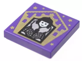 Tile 2 x 2 with HP Chocolate Frog Card Olympe Maxime Pattern (3068pb1738) New Dark Purple