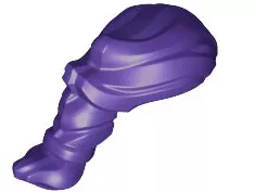 Minifigure, Hair Narrow Swept Back with Ponytail New Dark Purple